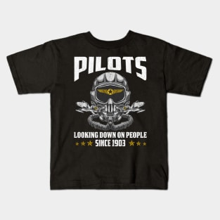 Funny Pilots Looking Down On People Since 1903 Pun Kids T-Shirt